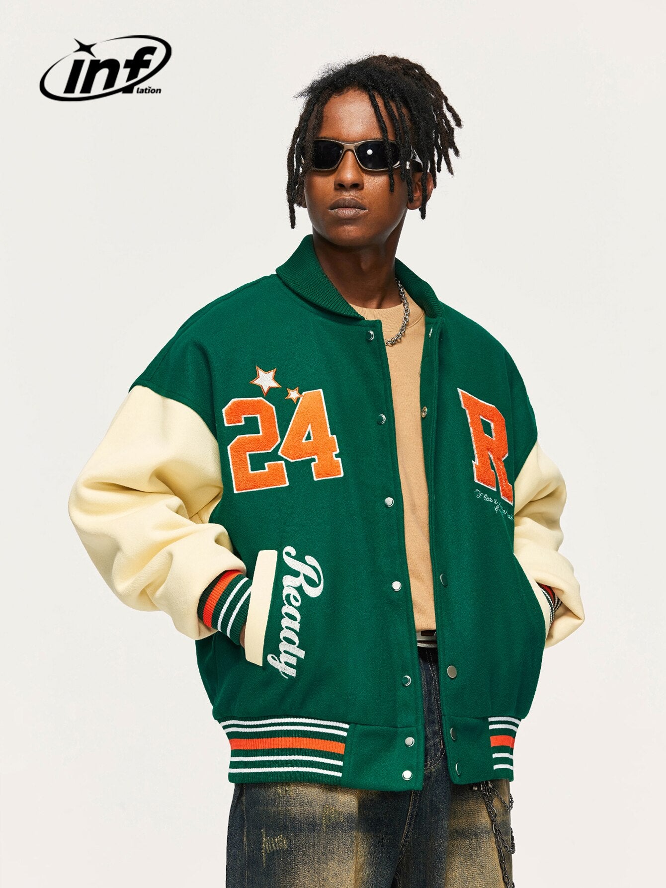 INFLATION Ready Embroidered Oversized Bomber Jacket