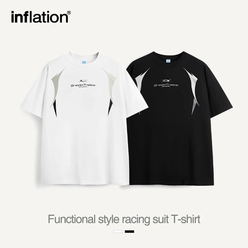 INFLATION Oversized Graphic Print Drop Shoulder T-shirt