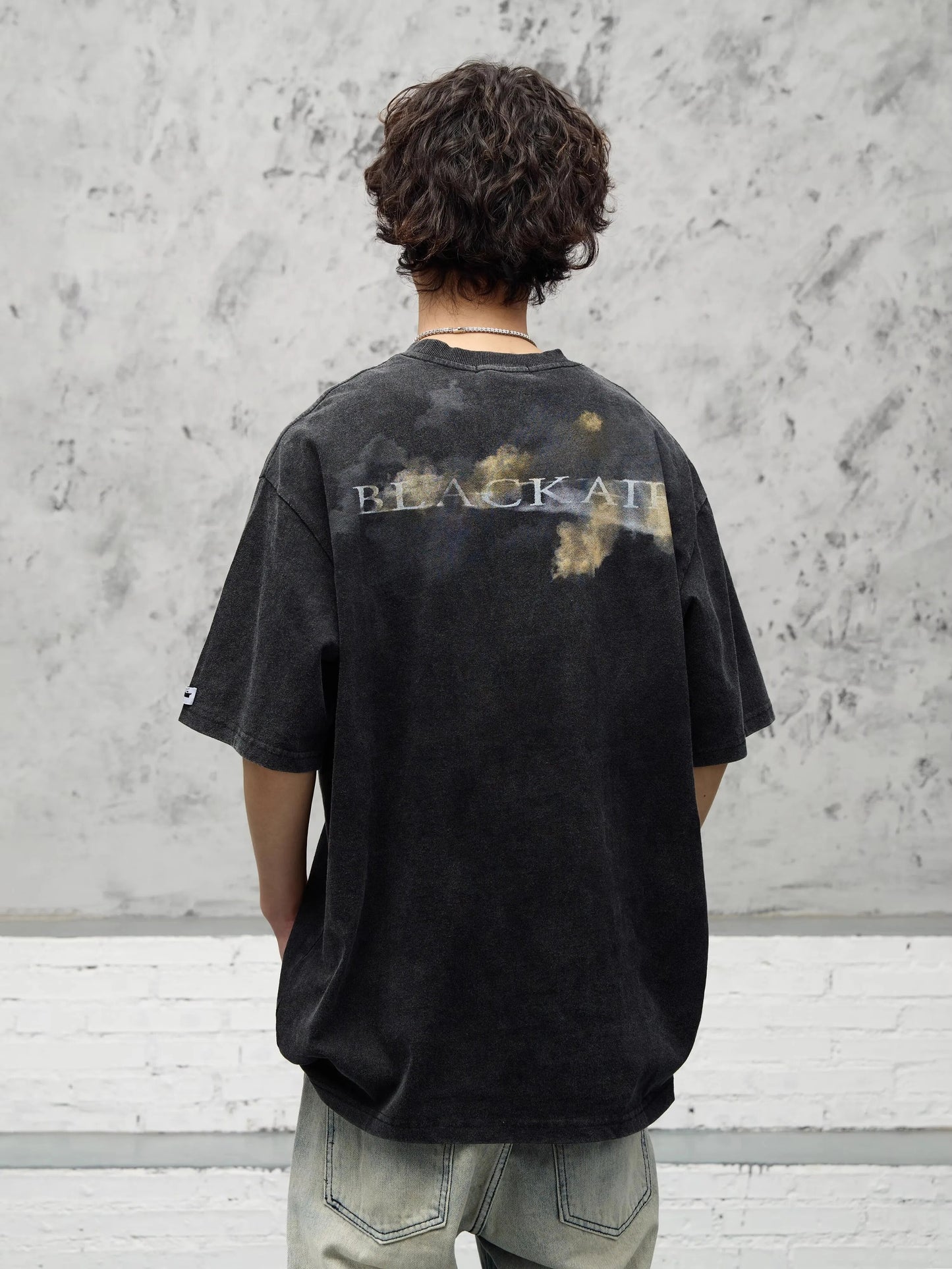 MADE EXTREME Flame horse graphic distressed oversized T-shirt