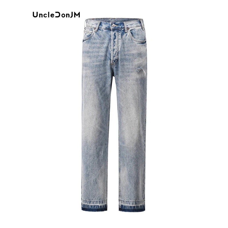 UncleDonJM Washed Retro Distressed Jeans