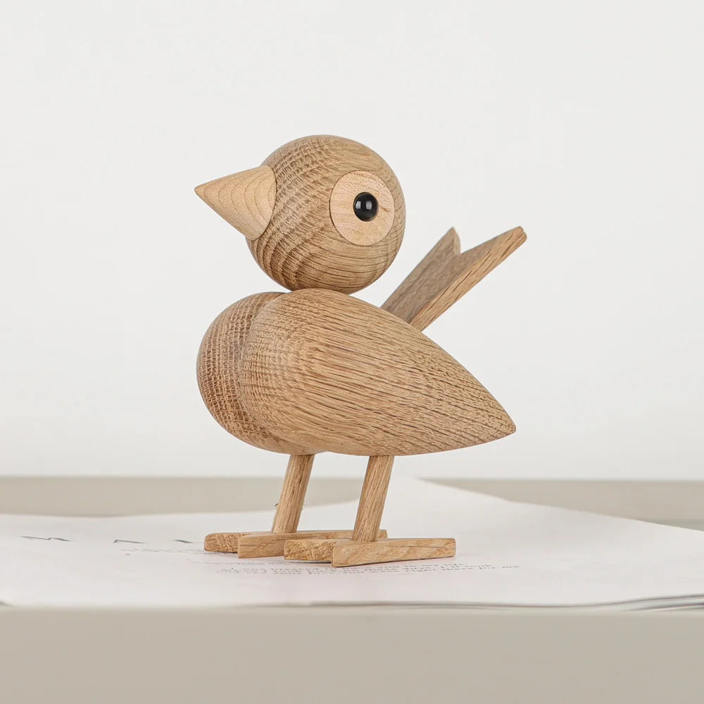 Nordic Style Oak Sparrow Figurine