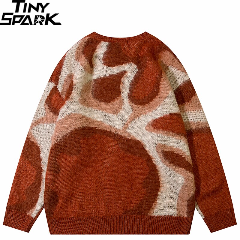 Retro Abstract Pattern Graphic Knitted Sweater