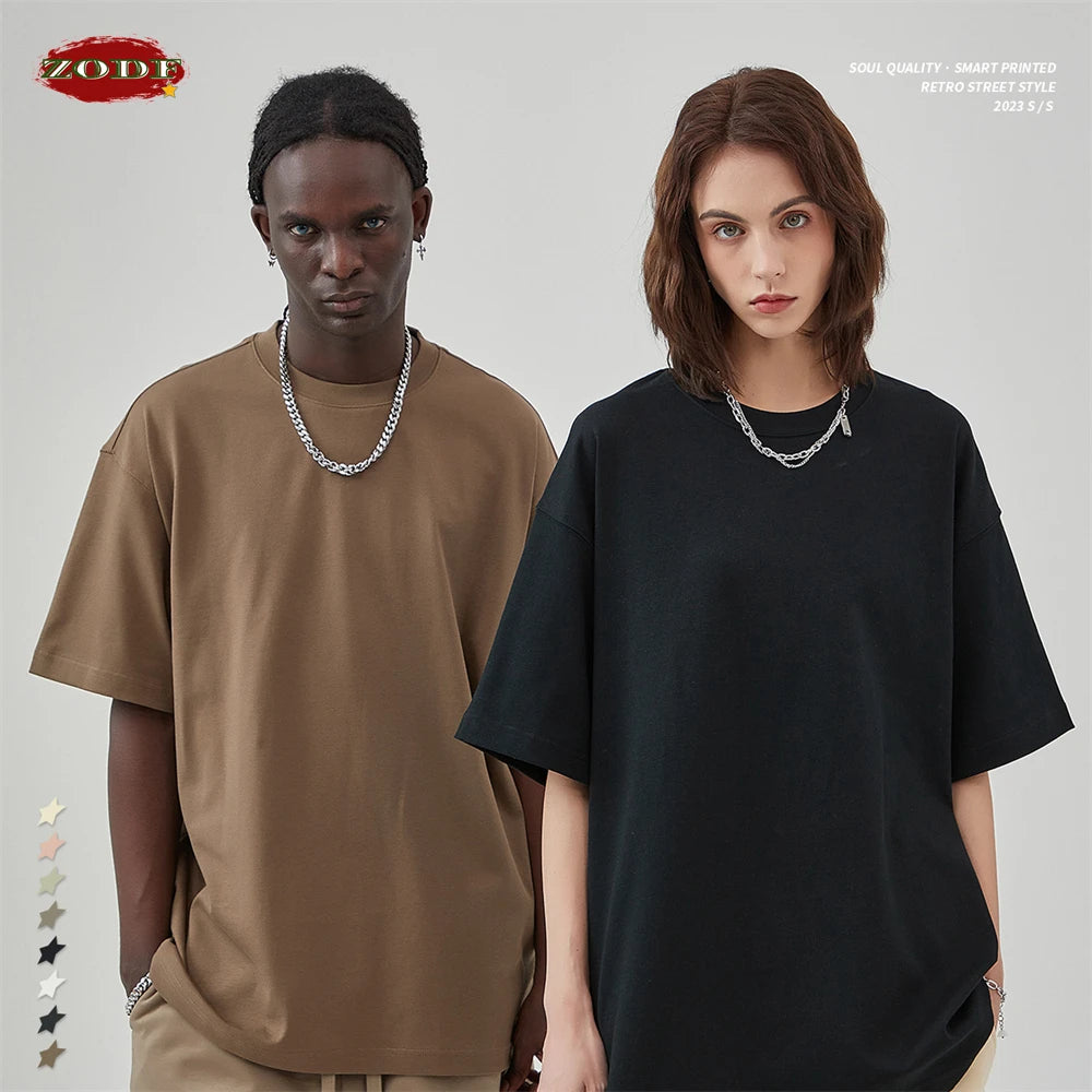 ZODF Solid Cotton Oversized T-Shirt