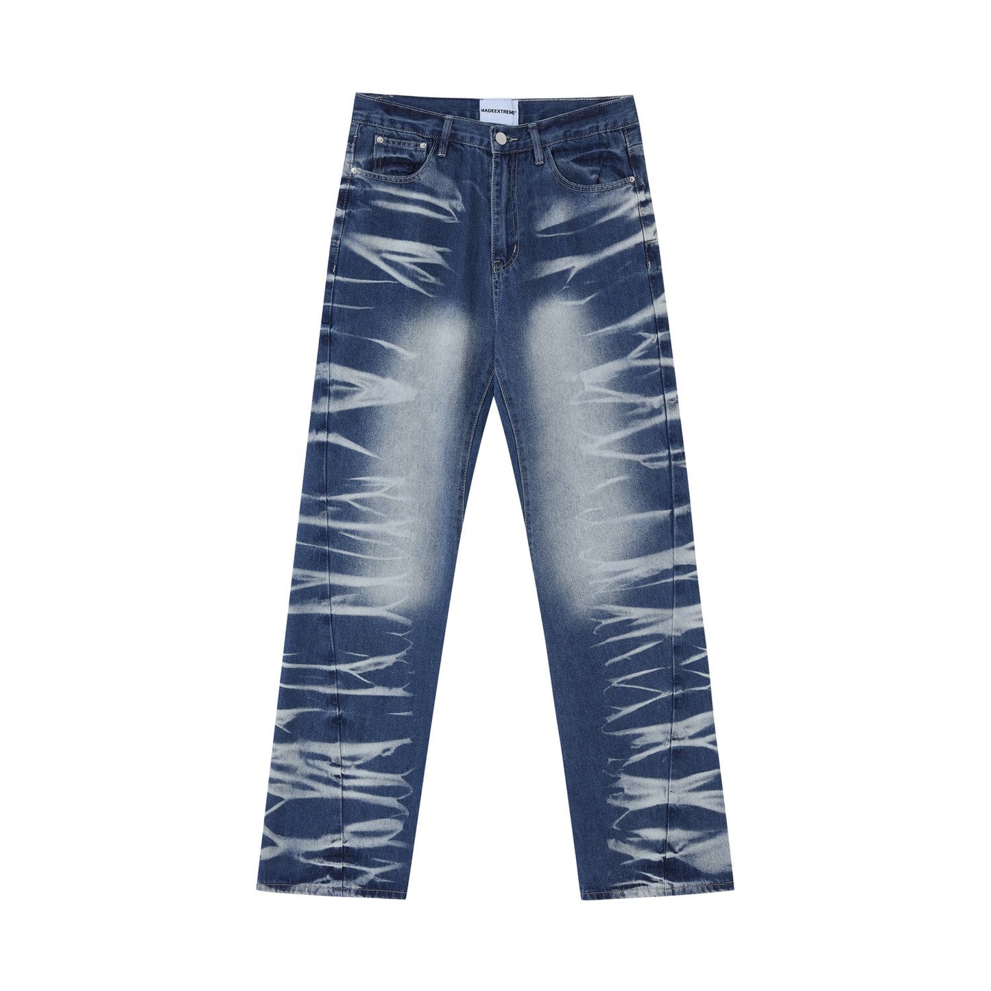 MADEEXTREME Y2K Washed Corrugated Straight Jeans