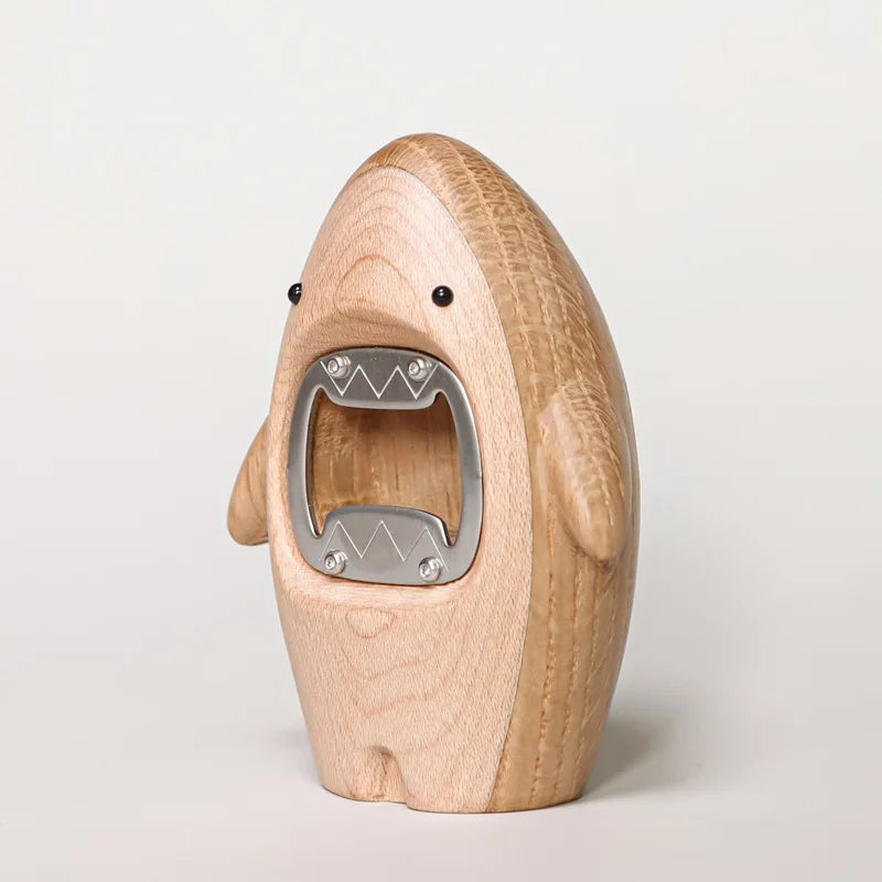 Creative Wooden Shark Soda Cap Remover