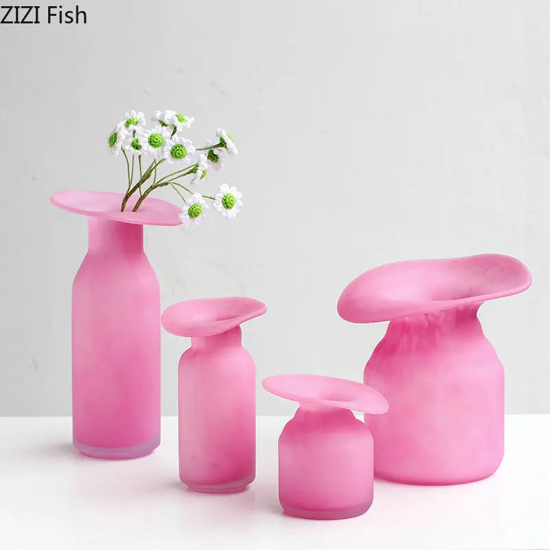 Matte Pink Glass Vase