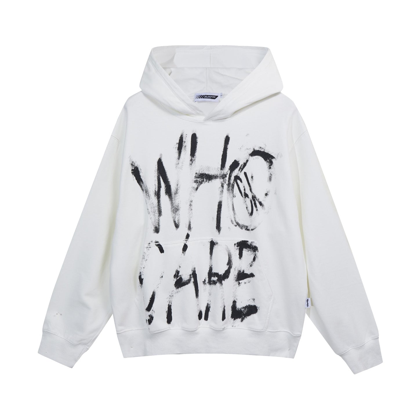 BLACK AIR Who Care Hand Drawn Letters Hoodie