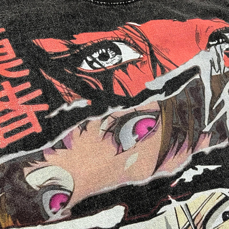 Retro Japanese Anime Graphic Oversized T-Shirt