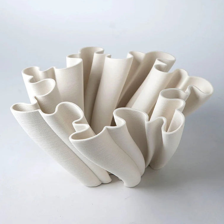 Creative Wrinkled Ceramic Vase Decor