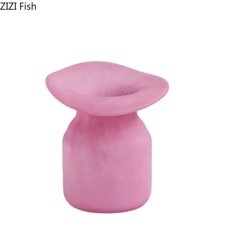 Matte Pink Glass Vase