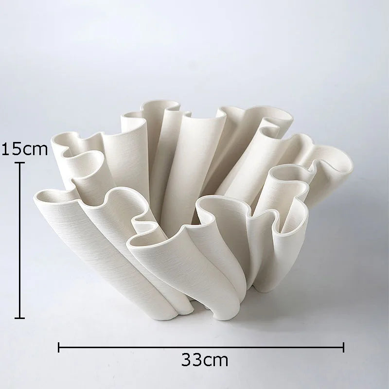 Creative Wrinkled Ceramic Vase Decor