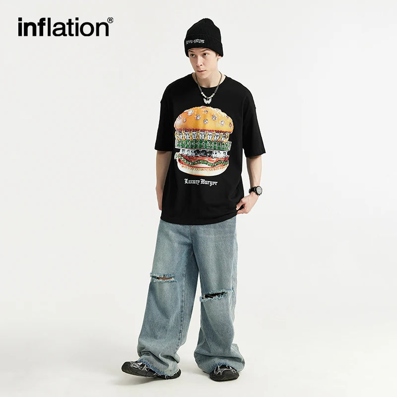 INFLATION Hamburger Graphic Printed T-shirt