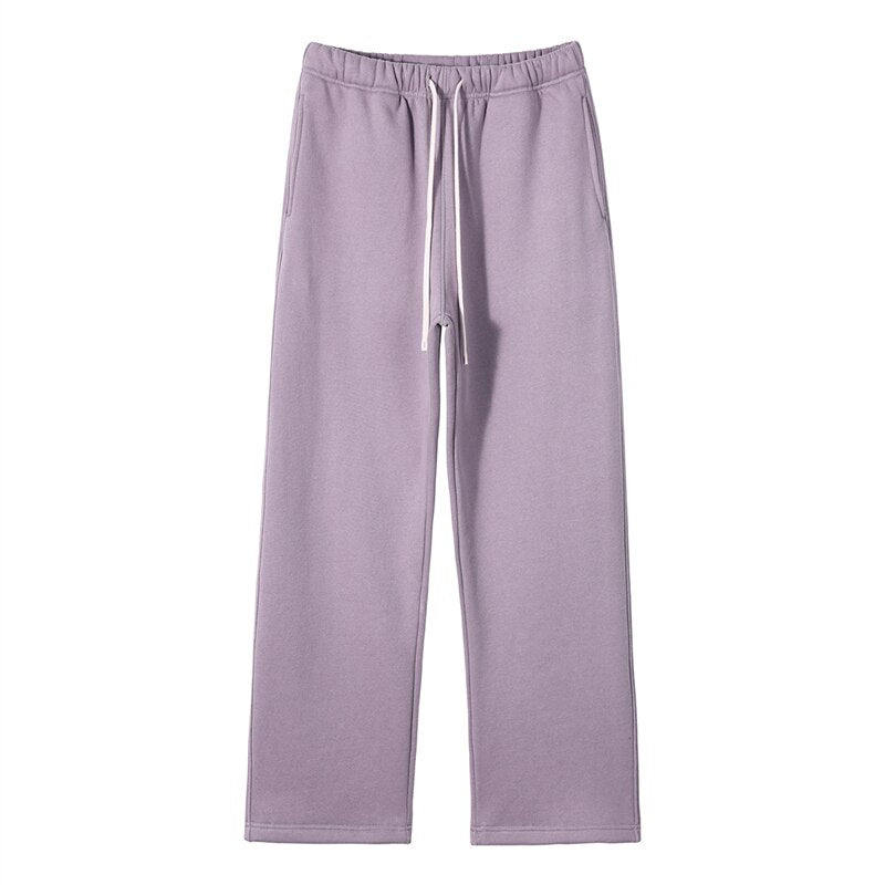 ZODF Fleece Loose Soft Comfortable Sport Solid Straight Sweatpant