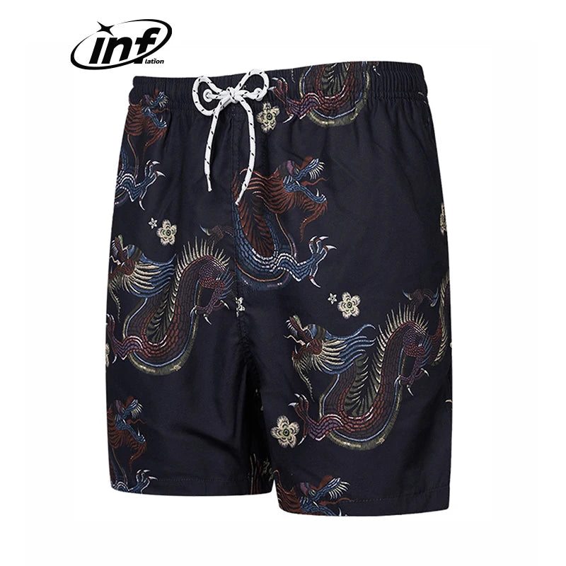 INFLATION Dragon Print Hawaiian Shorts