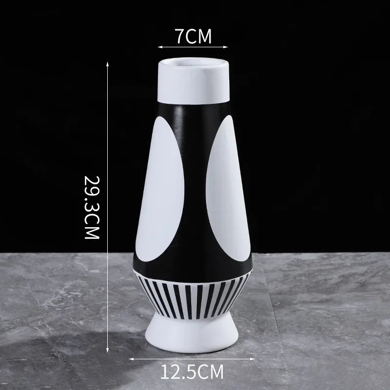 Simple Modern Black White Ceramic Vase