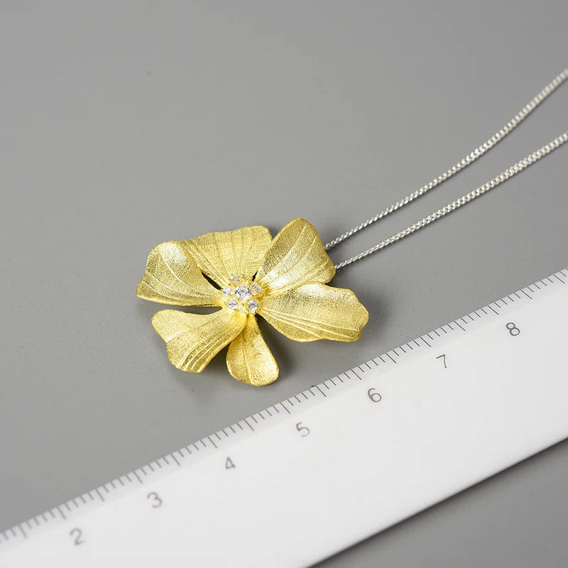 Large Peony Flower Pendants and Necklaces