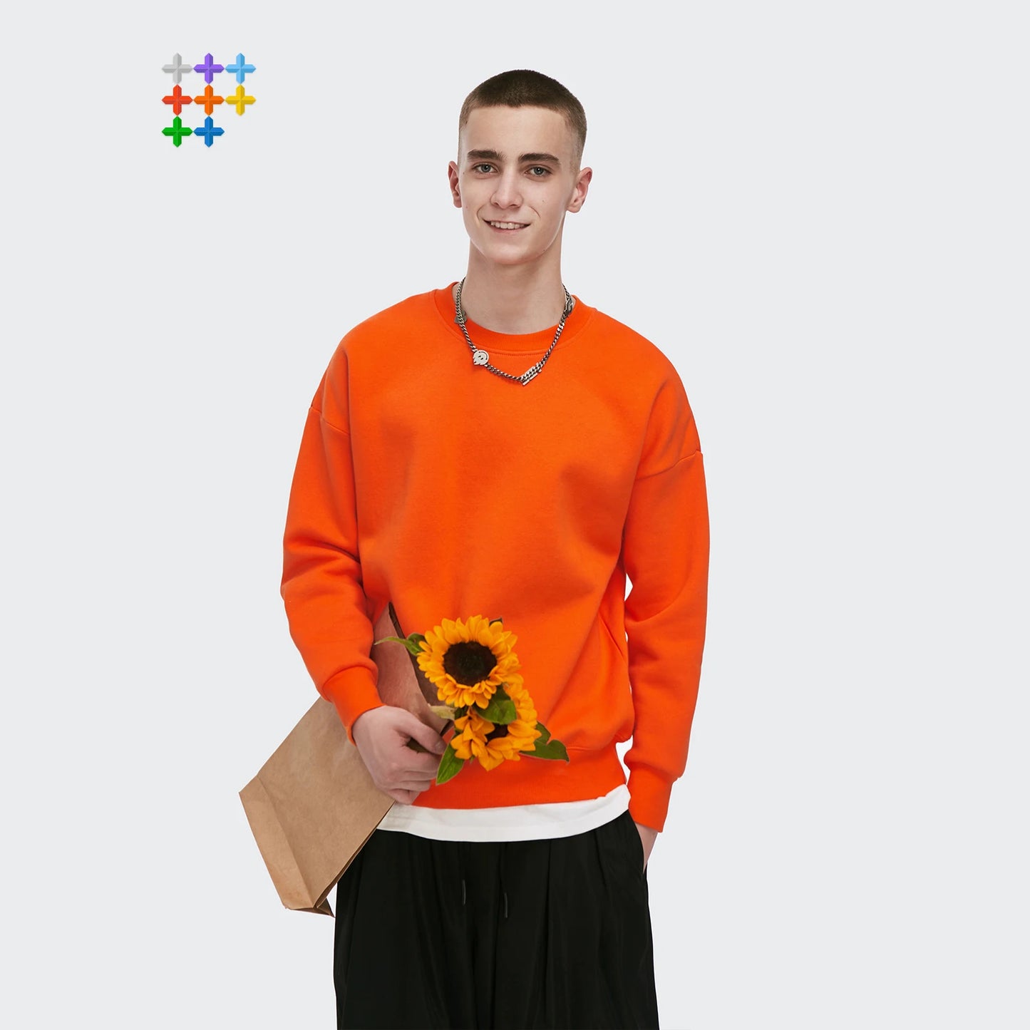 INFLATION Basic Fleece Oversized Crewneck Sweatshirts