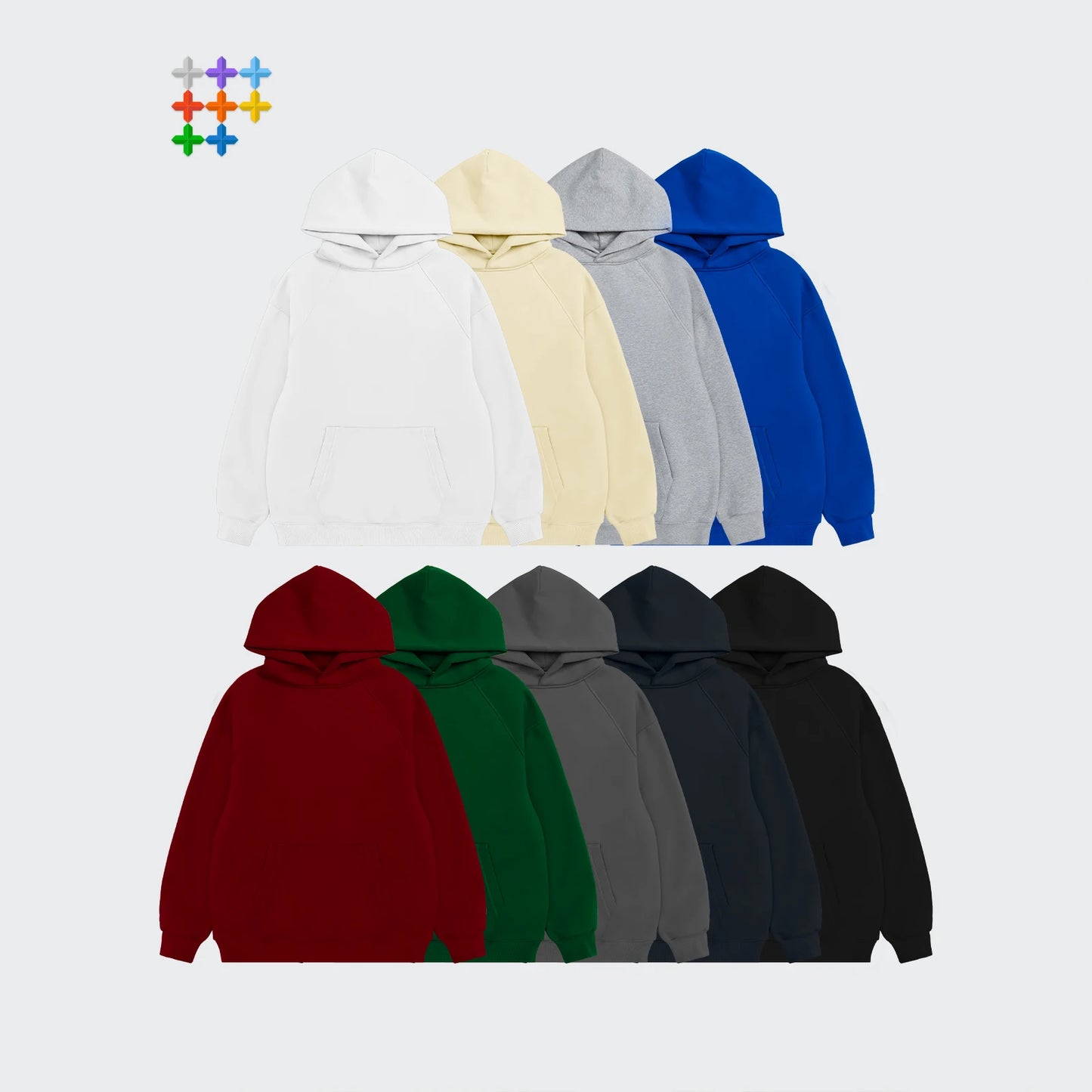 INFLATION Basic Polar Fleece Lined Hevyweight Oversized Hoodies