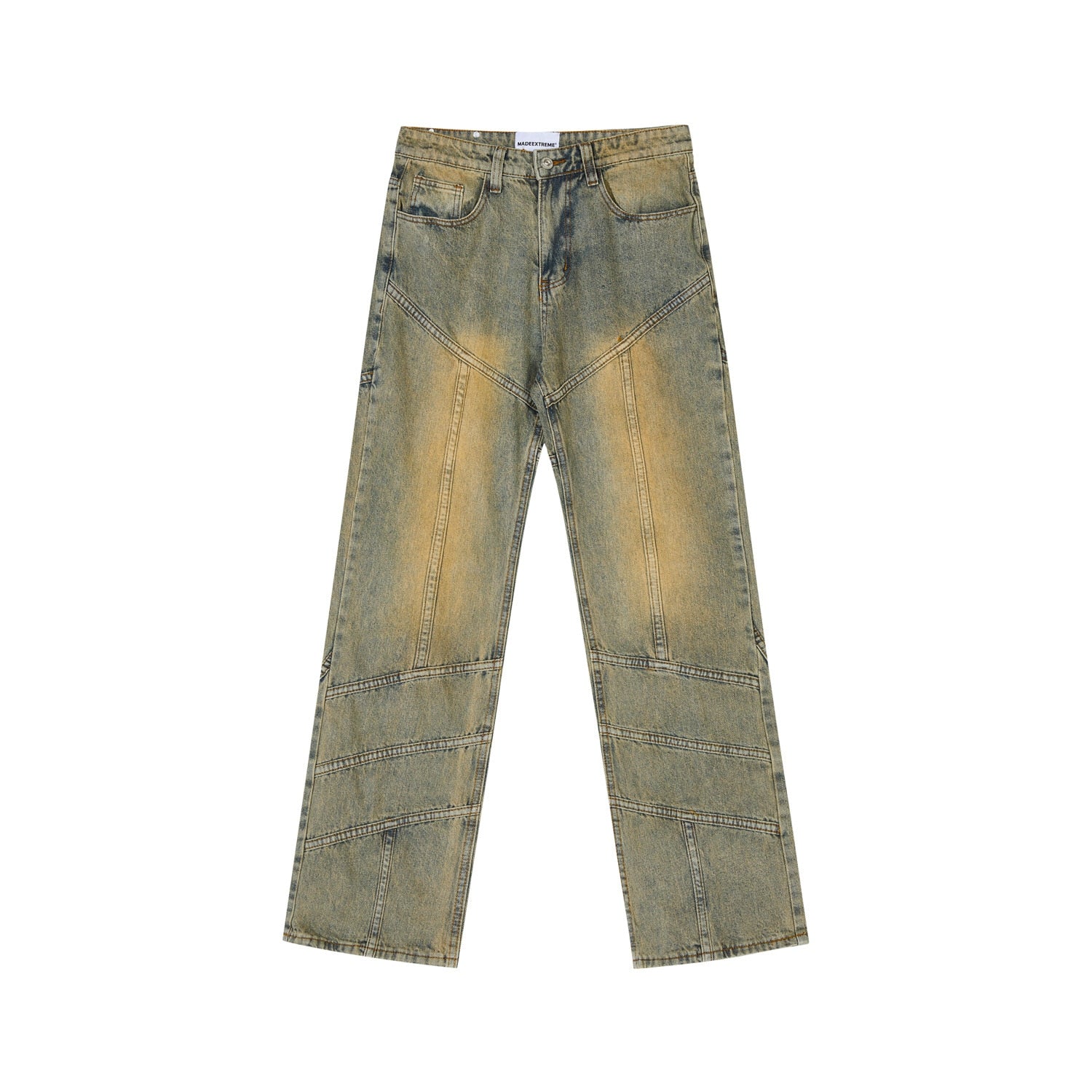 MADE EXTREME Y2k Spliced Denim Distressed Jeans Eveyil