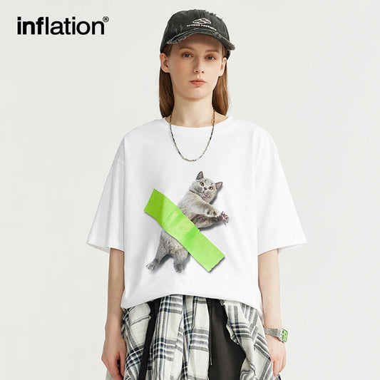 INFLATION Pet Cat Graphic Printed Cotton T-shirt