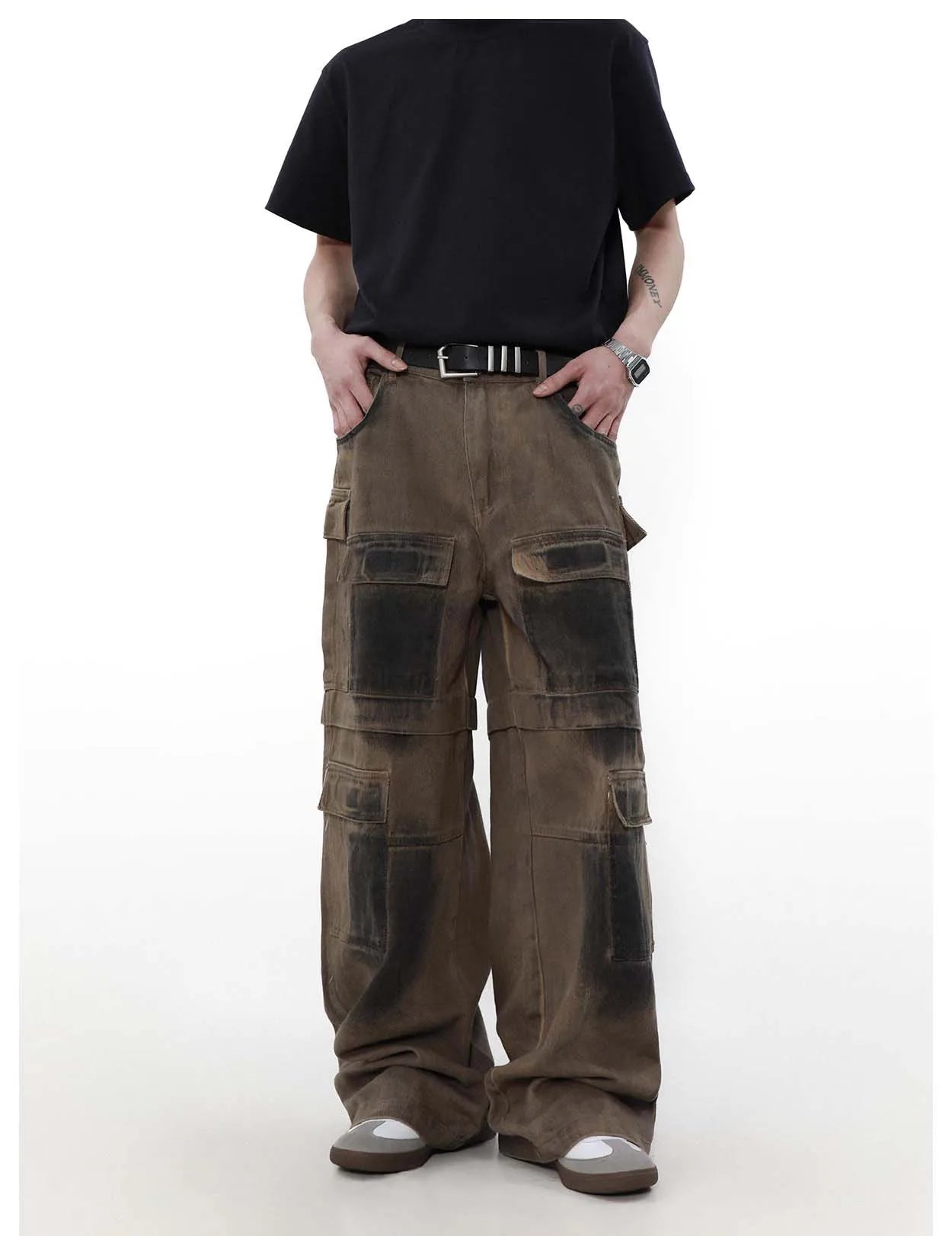 Heavy Industry Spray Paint Distressed Dirty Fit Baggy Jeans