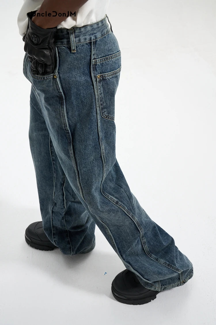 UncleDonJM Twisted Wave Baggy Jeans