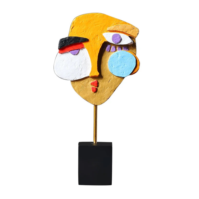 Modern Abstract Mask Sculpture