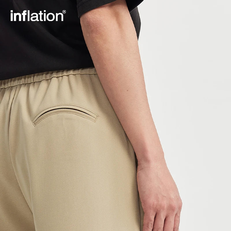 INFLATION Black Wide Leg Casual Trousers