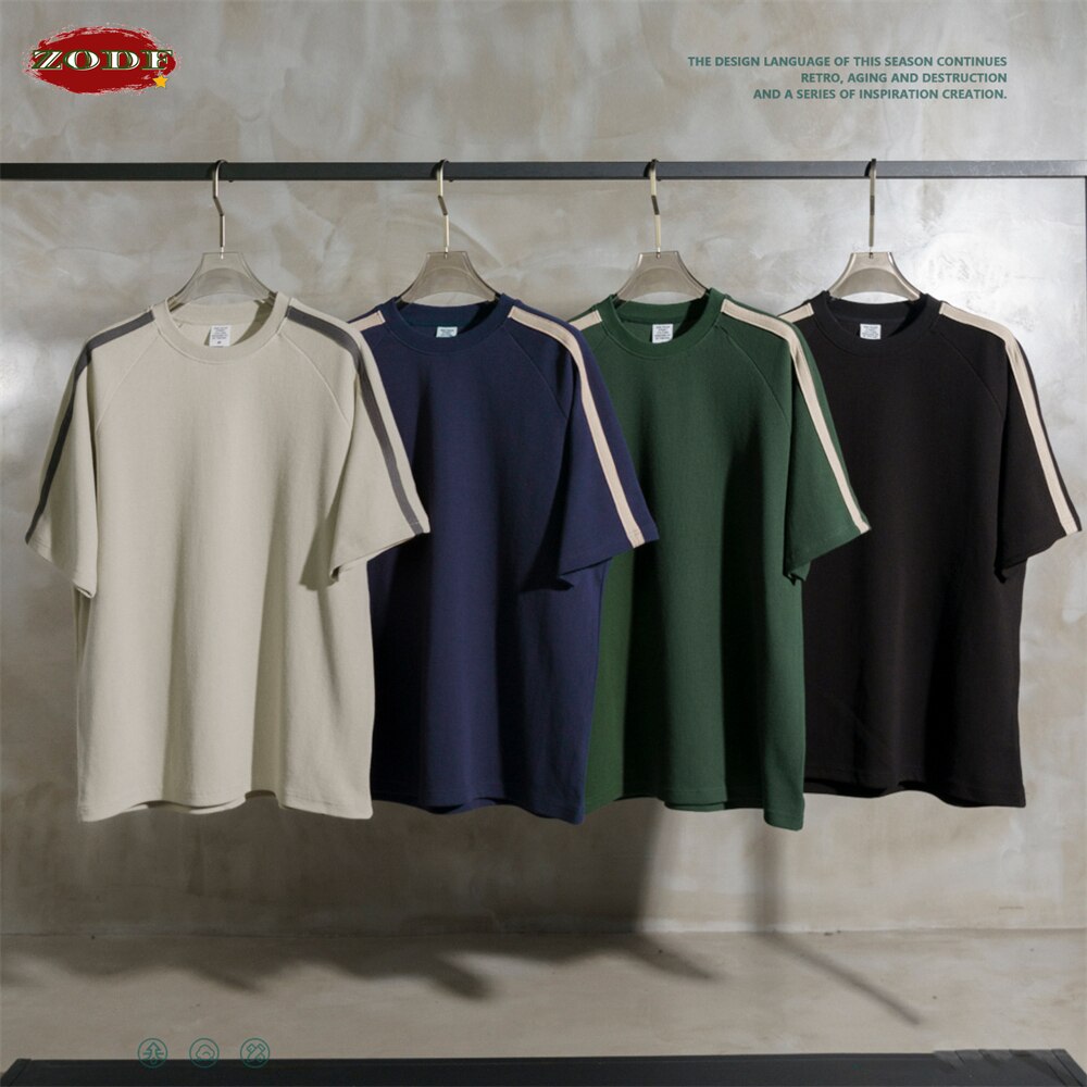 ZODF Waffle Contrast Color High Street Breathable T-Shirt