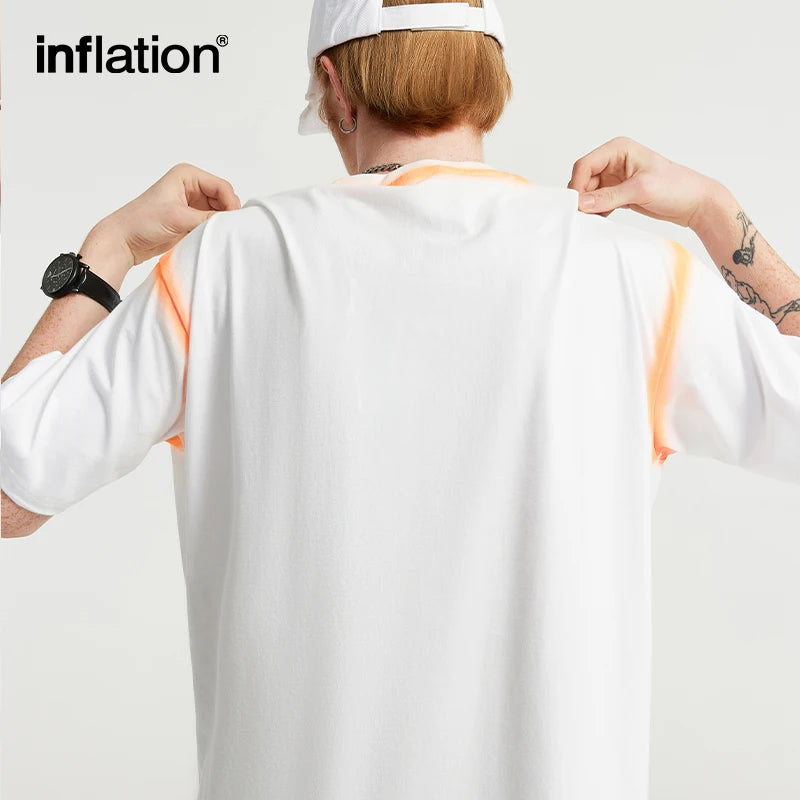 INFLATION Spray-Painted Graffiti Prin Oversized T-shirt