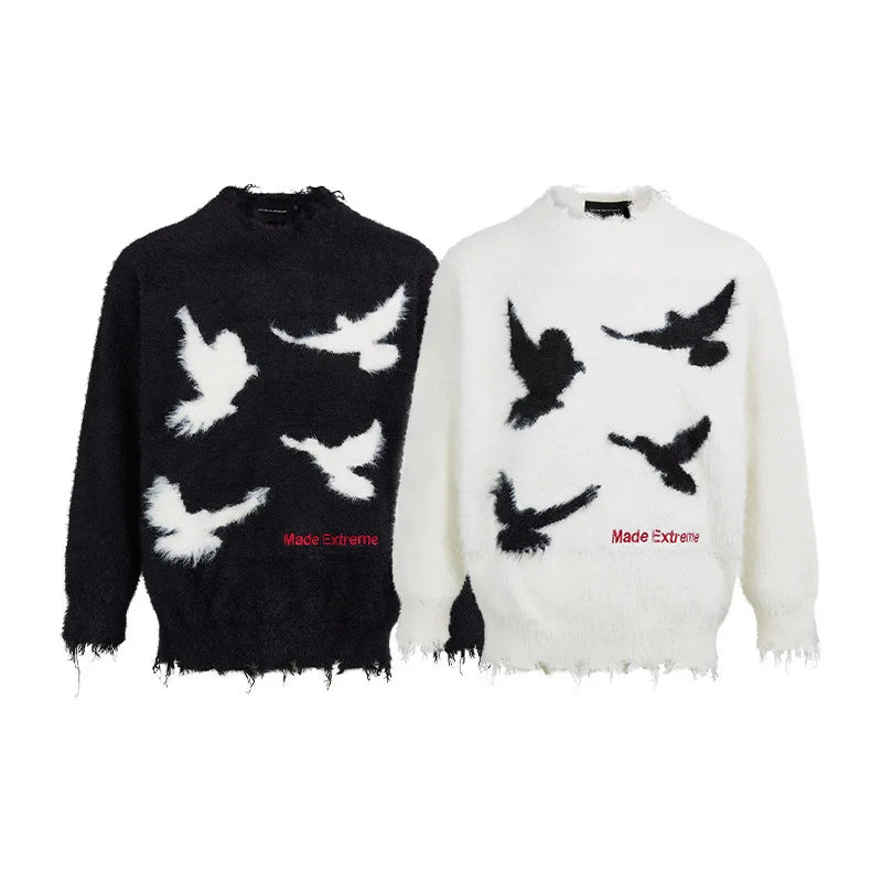 Peace Dove Neckline Wrecking Sweater