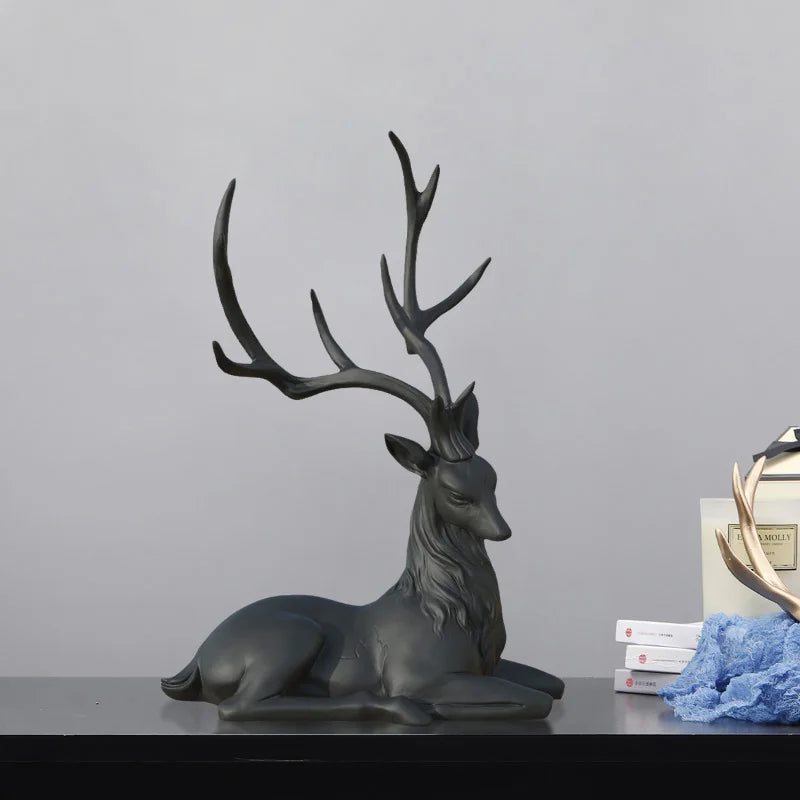 High End Deer Statue Reindeer Figurines Resin ELK Sculpture