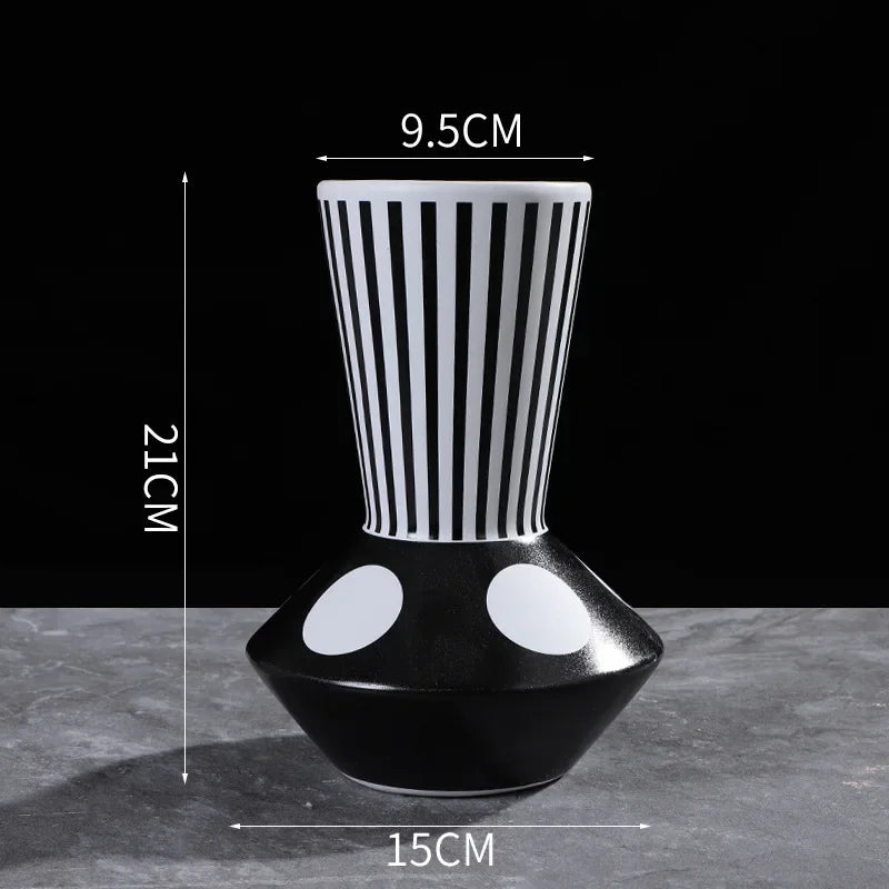 Simple Modern Black White Ceramic Vase