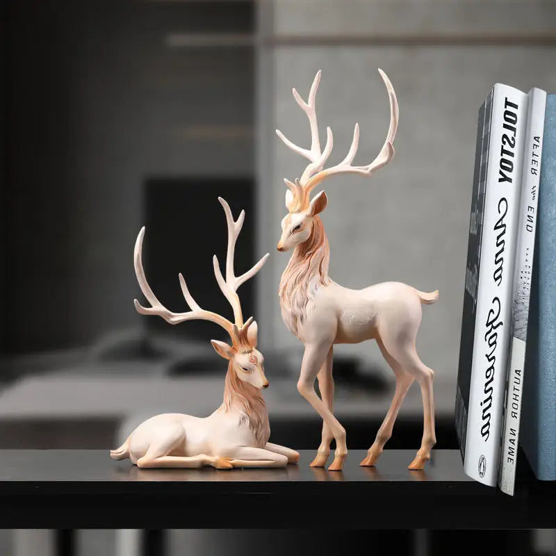 High End Deer Statue Reindeer Figurines Resin ELK Sculpture