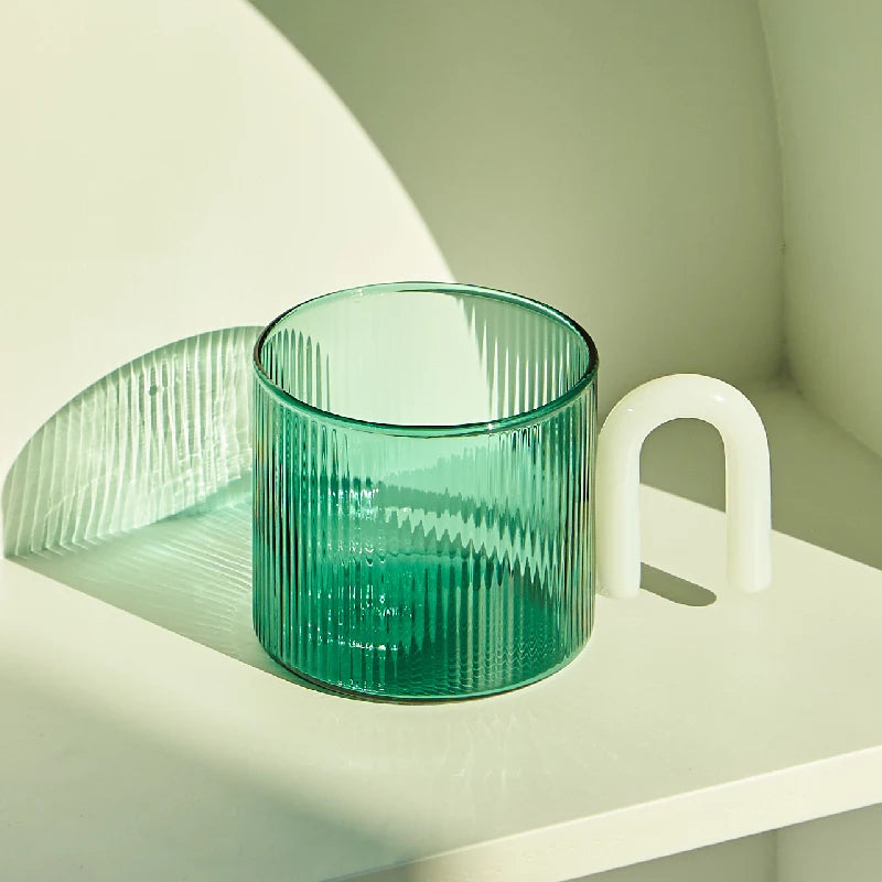 Floriddle Colorful Handle Ripple Glass Mug