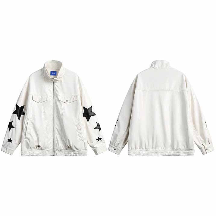 Star Embroidery Bomber Jacket