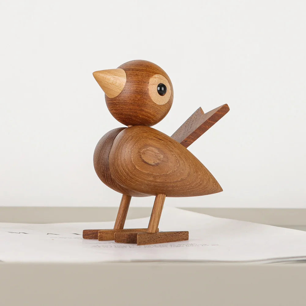 Nordic Style Oak Sparrow Figurine