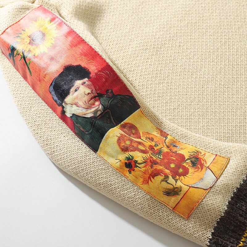 Van Gogh Painting Embroidery Knitted Sweater