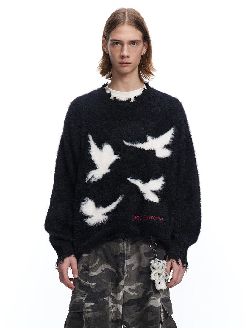 Peace Dove Neckline Wrecking Sweater