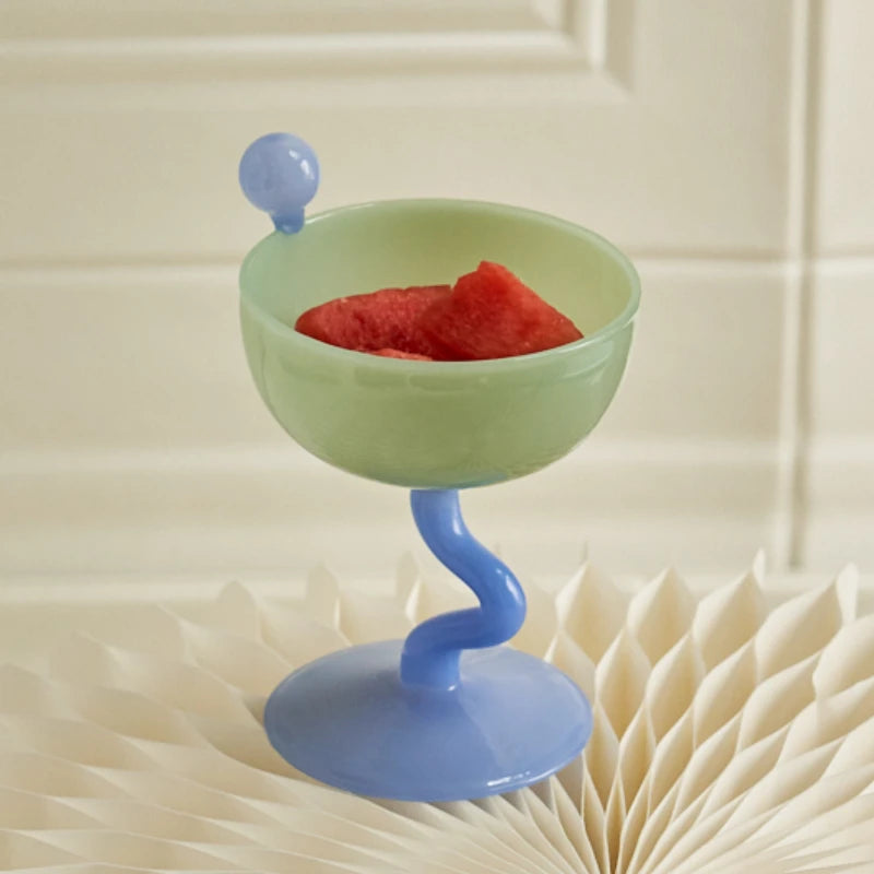 Jade Color Borosilicate Cocktail Glass