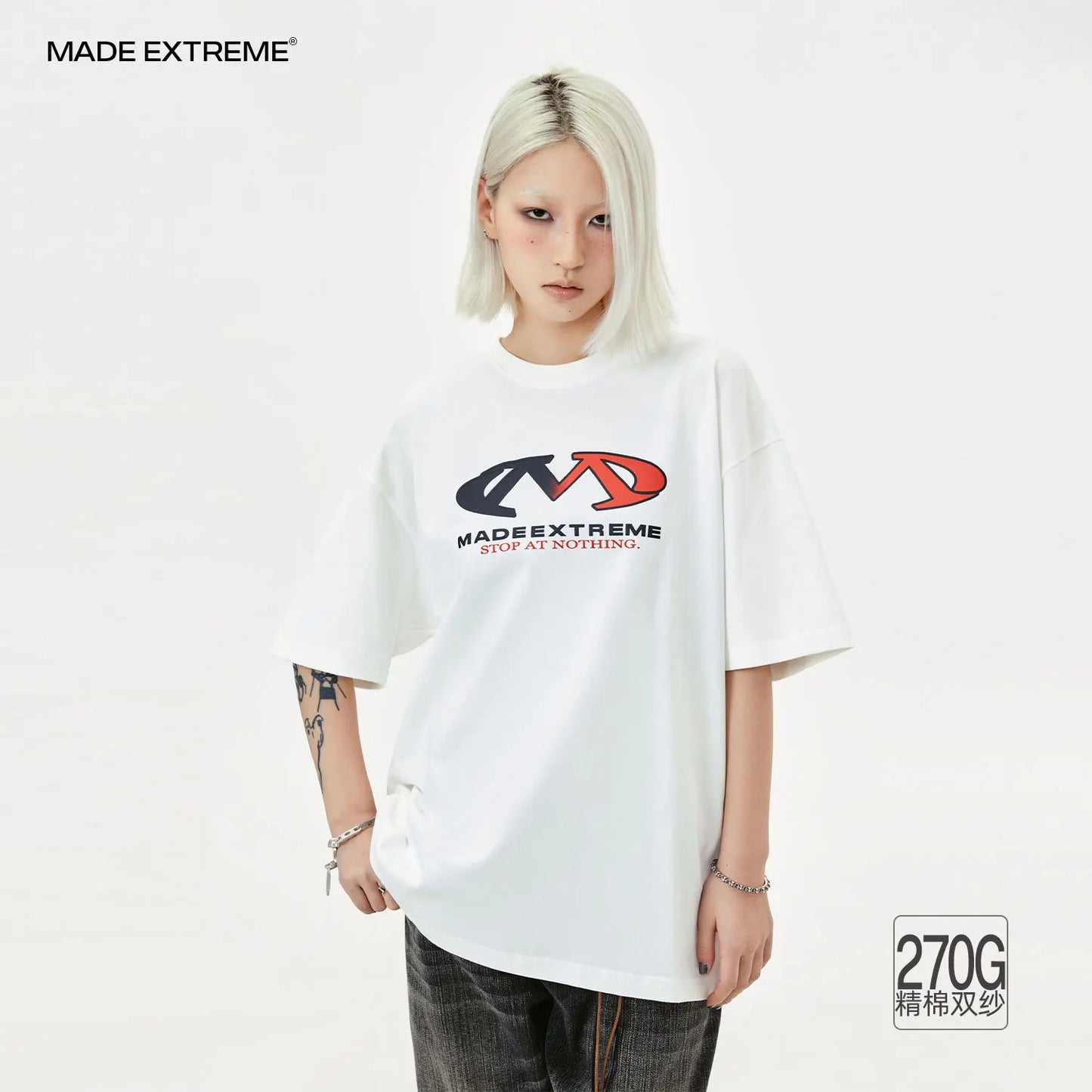 MADEEXTREME Foam Letter Print Short Sleeved T-shirt