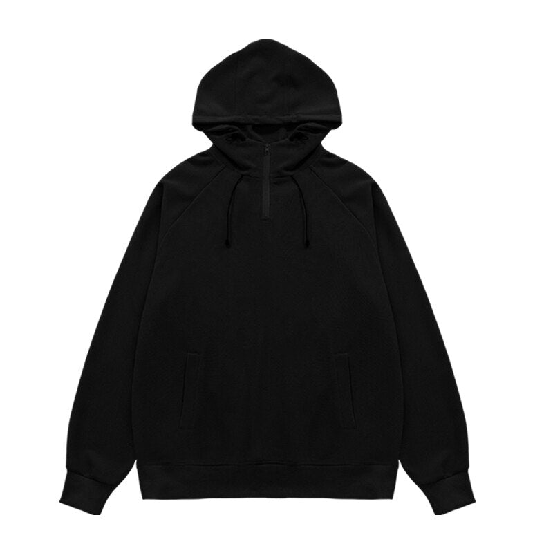 INFLATION Quarter Zip Up  Oversized Knitwear Hoodie
