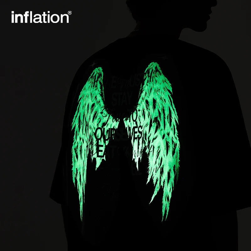 INFLATION Luminous Wing Graphic Oversized T-shirt