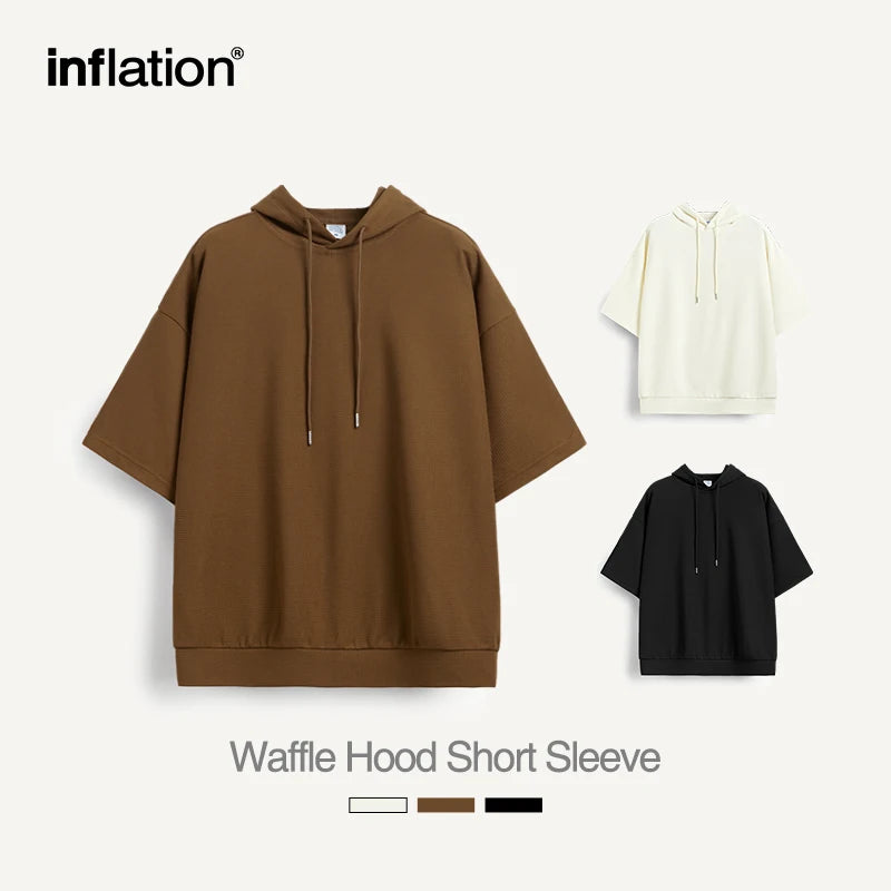 Soft Touch Waffle Hooded Oversized Tshirt