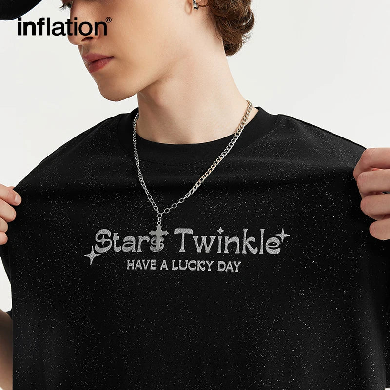 INFLATION Foil-printed Shiny T-shirt