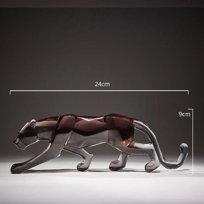 Modern Fortune Transparent Money Leopard Sculpture