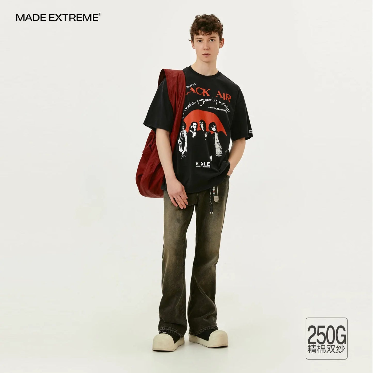 MADEEXTREME Band Printed Washed Short Sleeved T-shirts