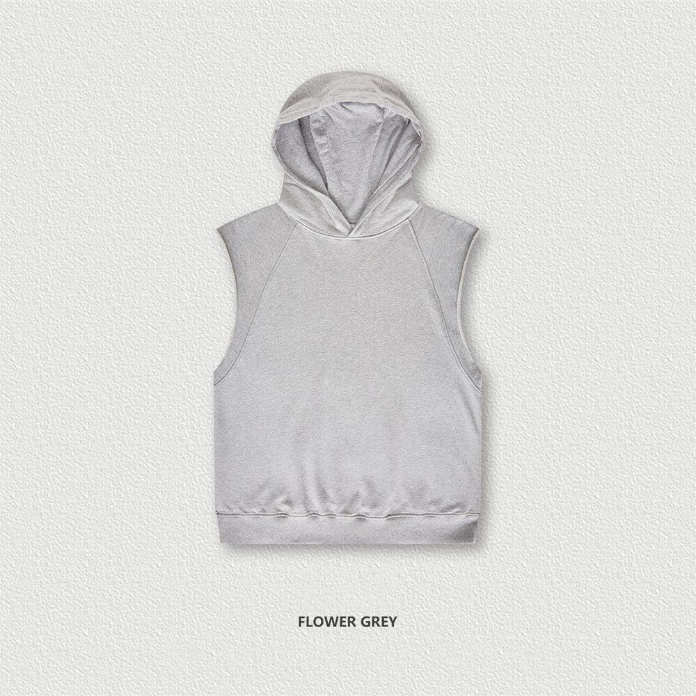 ZODF Sleeveless Washed Cotton Hoodie