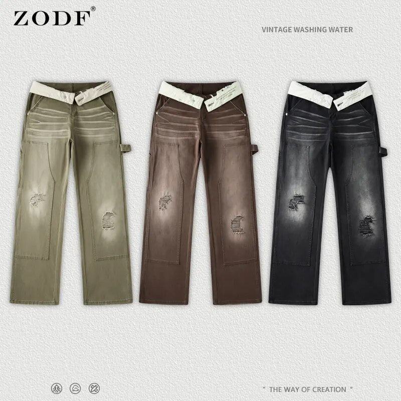 ZODF Washed Distressed Jeans