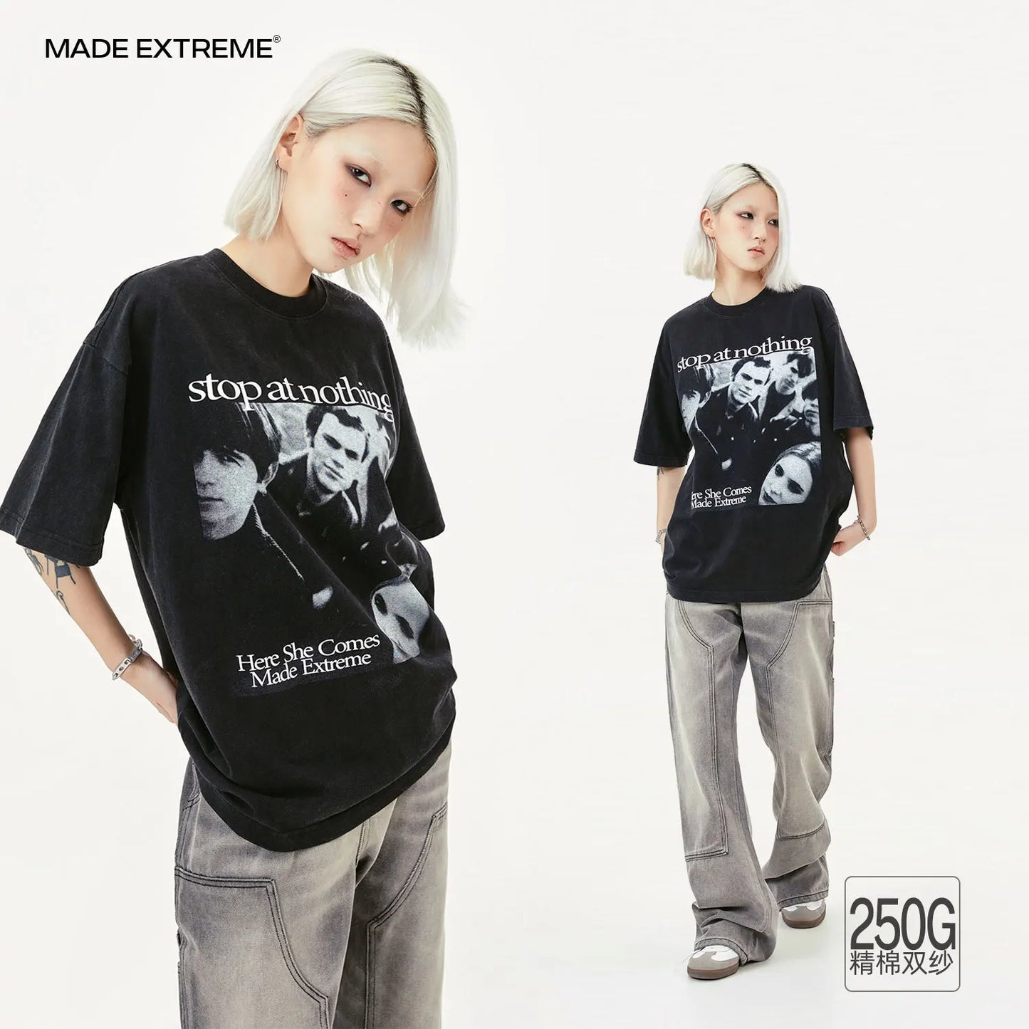 MADE EXTREME Stop At Nothing Rock Band Graphic T-Shirt